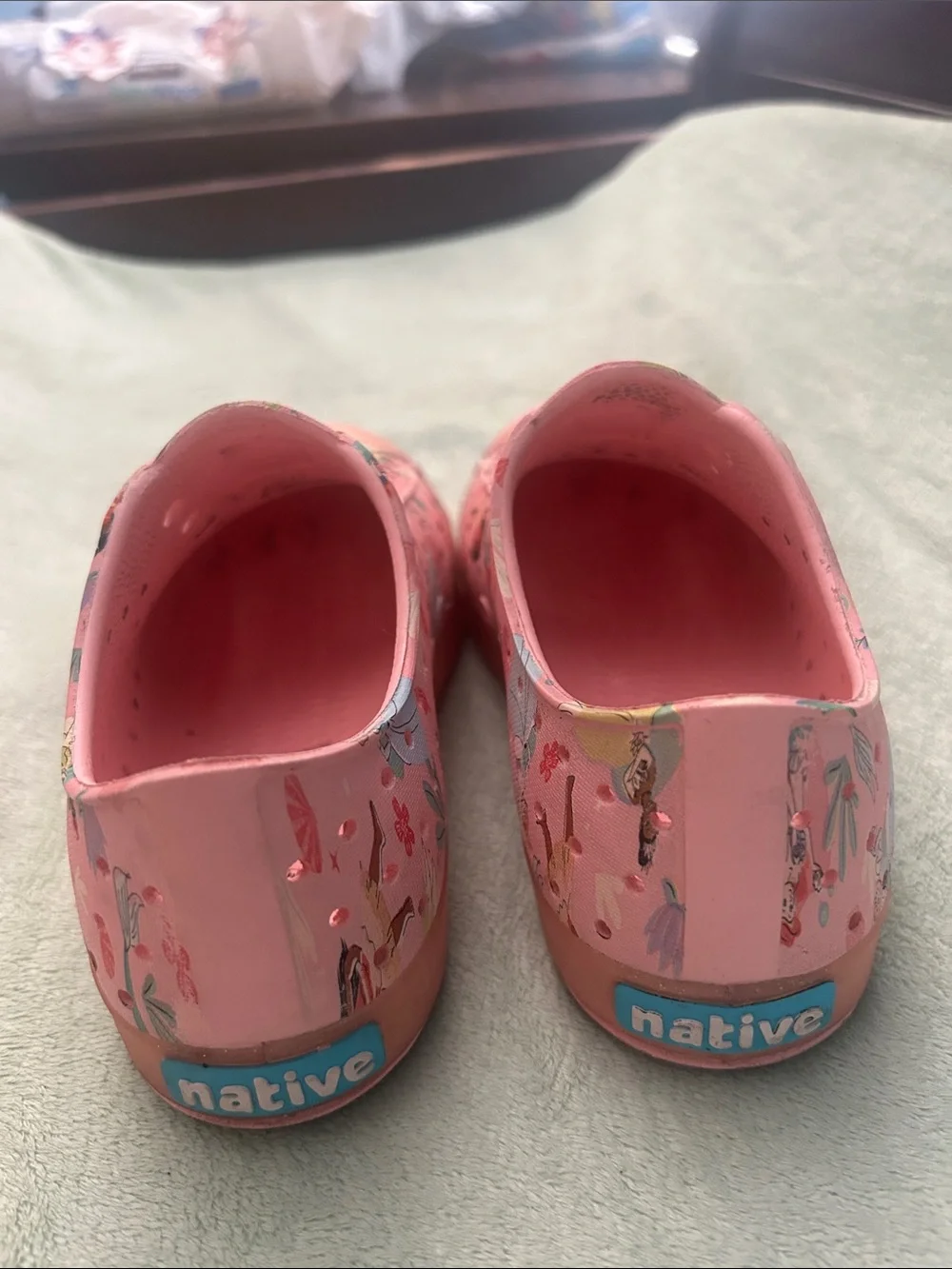 Disney Pink Native Kids' Water Shoes with Princess Print